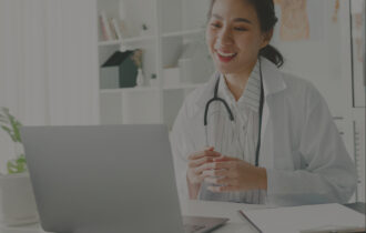Female doctor consulting patient over telehealth